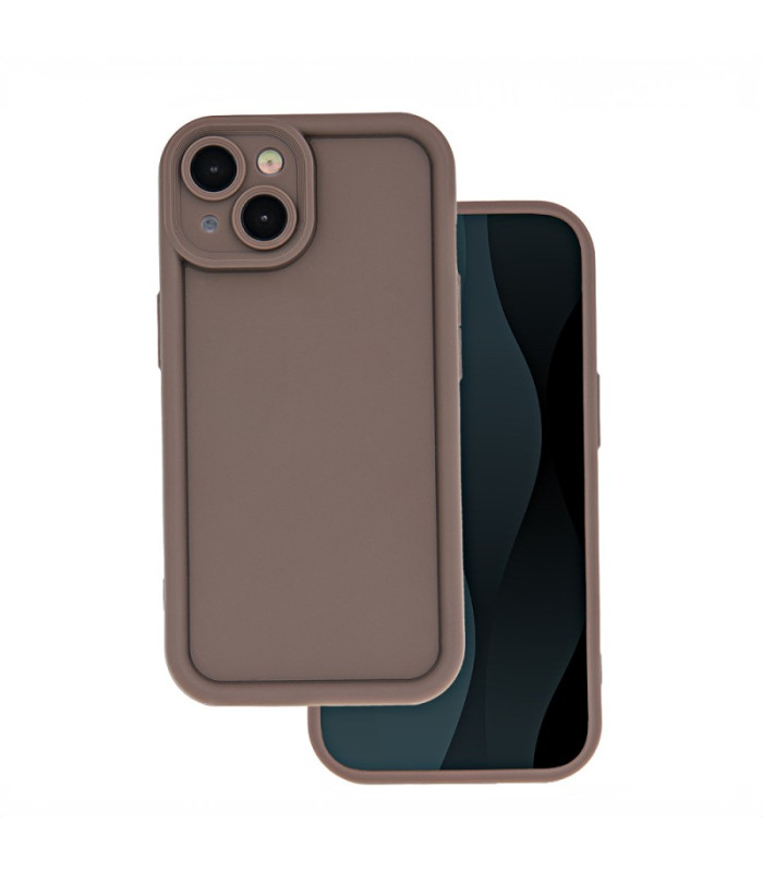 Dėklas su paaukštintais kraštais RIM TPU telefonui iPhone 16 6,1 rudos spalvos