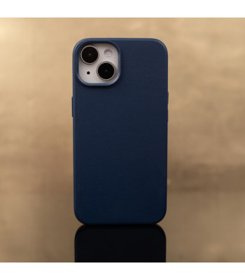 Magnetinis odinis dėklas Mag Leather, skirtas iPhone 16 6,1 tamsiai mėlynas