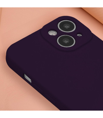 Silikoninis dėklas iPhone 15 6,1 slyvų spalvos