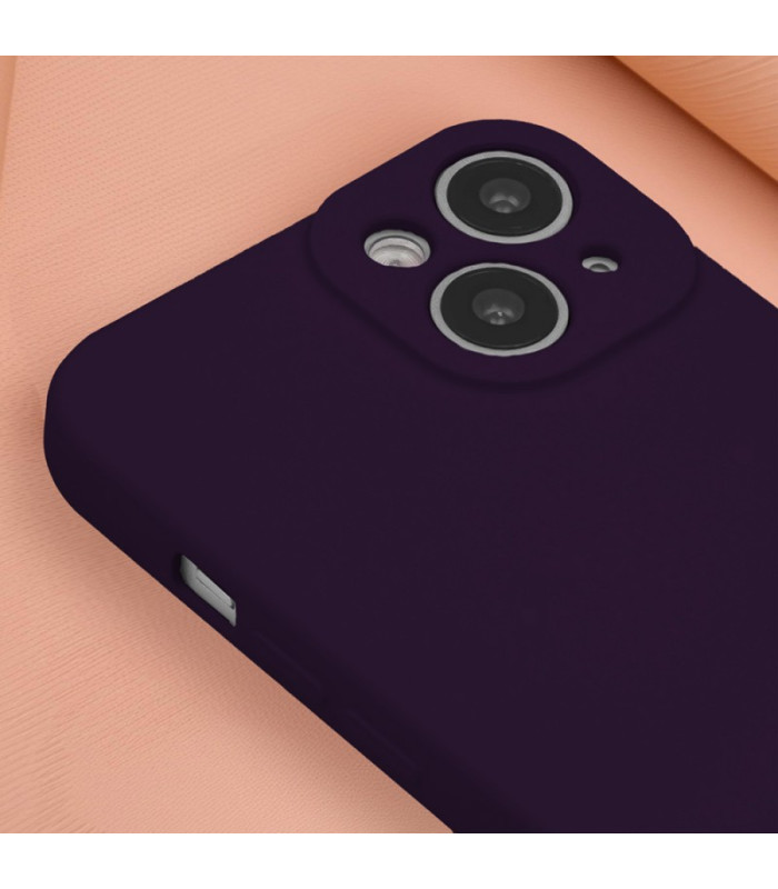 Silikoninis dėklas iPhone 15 6,1 slyvų spalvos