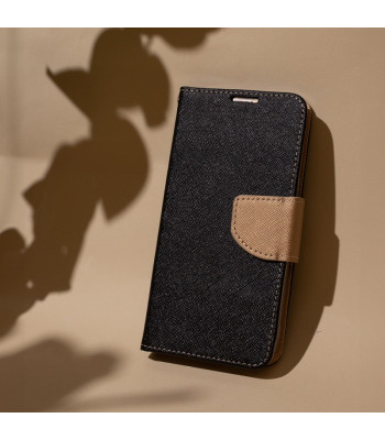 Dėklas knygutė Smart Fancy, skirtas iPhone 16 Pro Max 6,9, juodas auksinis