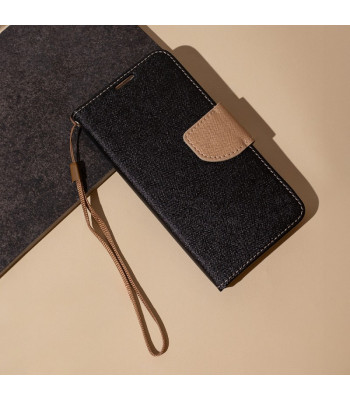 Dėklas knygutė Smart Fancy, skirtas iPhone 16 6,1 juodas-auksinis