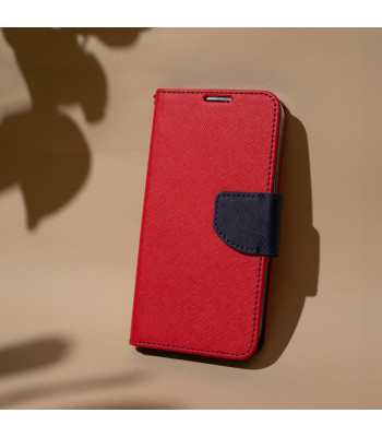 Dėklas knygutė Smart Fancy, skirtas iPhone 16 6,1, raudonai mėlynas