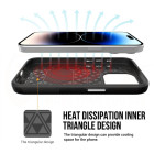 Dėklas Vmax Triangle su trikampių raštu, skirtas  iPhone 16 Plus 6,7 juodas