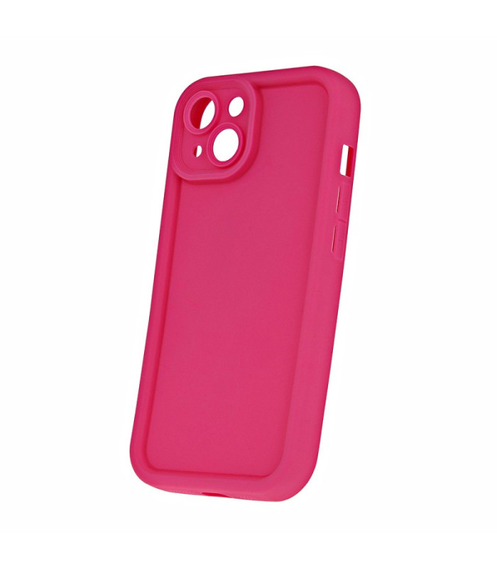 Dėklas su paaukštintais kraštais Rim TPU telefonui iPhone 15 6,1 rožinės spalvos
