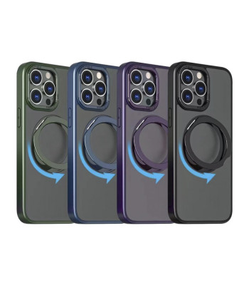 Magnetinis dėklas su besisukančiu pirštų laikikliu iPhone 14 6,1 žalias