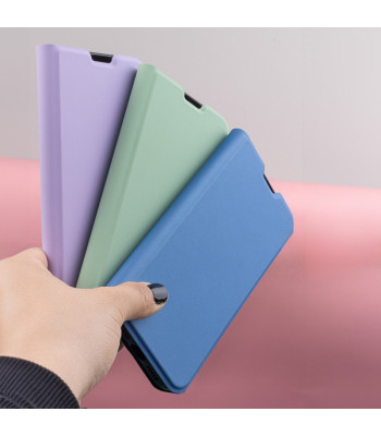 Apsauginis minkštas dėklas knygutė  Motorola Moto E13, džinsinis