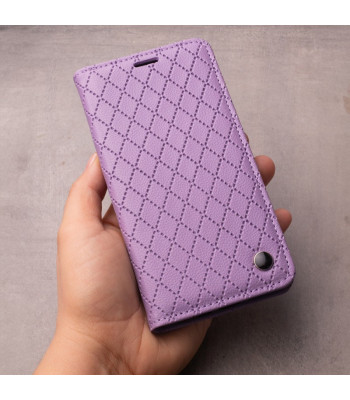 Telefono dėklas knygelė Smart Caro, skirtas Xiaomi Redmi Note 13 Pro 4G, Poco M6 Pro, violetinės spalvos