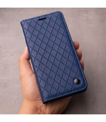 Telefono dėklas knygelė Smart Caro, skirtas Xiaomi Redmi A3 4G (global), tamsiai mėlynas