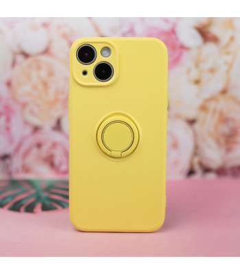 Dėklas Finger Grip su pirštų laikikliu, skirtas iPhone 16 Pro Max 6,9 geltonos spalvos