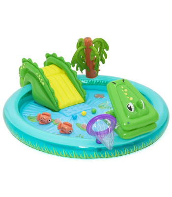 "Bestway" pripučiama žaidimų aikštelė CROCODILE Slide + laistytuvas + kamuoliai 53166
