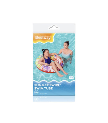 "Bestway" pripučiamas plaukimo žiedas su rankenomis RED 91cm 36084