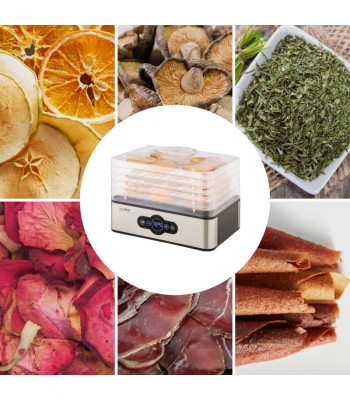 Maisto produktų džiovyklė, 240 w max, 5 sluoksniai, 99 h skaitmeninis laikmatis
