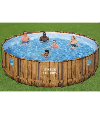 "Bestway" rėmo baseino medinis 488x122 langų siurblio kopėčių dangtis 56725