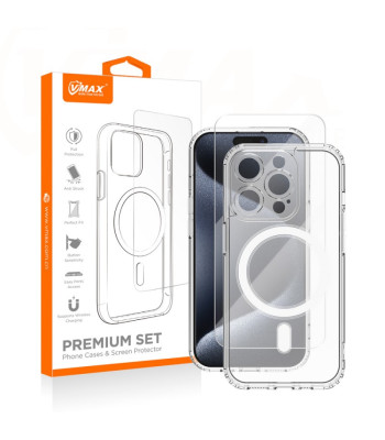 "Vmax" rinkinys Mag dėklas + stiklas 2,5D premium iPhone 12 Pro 6,1