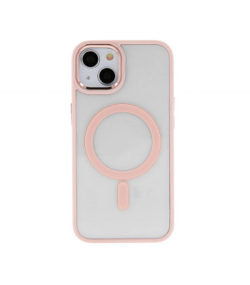 "Satin Clear Mag" dėklas "iPhone 13" 6,1 rožinės spalvos