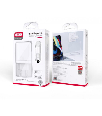 XO sieninis įkroviklis CE02A PD 20W QC 3.0 18W 1x USB 1x USB-C baltos spalvos + USB-C - USB-C kabelis