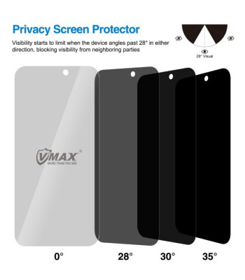 "Vmax" grūdintas stiklas 0,33 mm 2,5D labai skaidrus privatumo stiklas, skirtas "iPhone X" / "XS" / "11 Pro