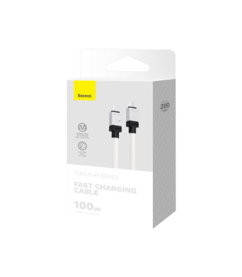 "Baseus" laidas CoolPlay USB-C - USB-C 2m 100W baltas