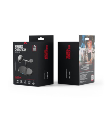 "Maxlife MXWC-02 3in1" belaidis įkroviklis 15W, juodas
