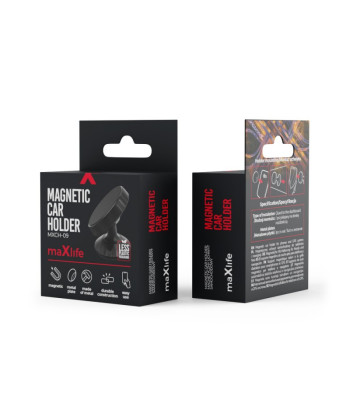 "Maxlife" automobilinis laikiklis MXCH-09 magnetinis juodas klijuotas
