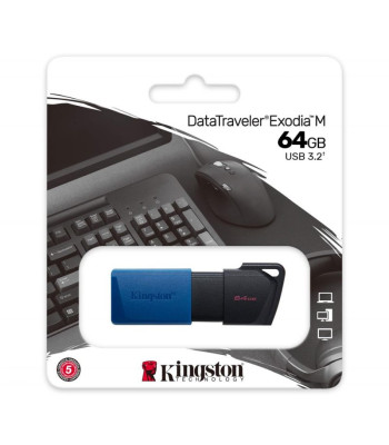 "Kingston" kaupiklis DataTraveler Exodia M DTXM 64GB, mėlynos spalvos