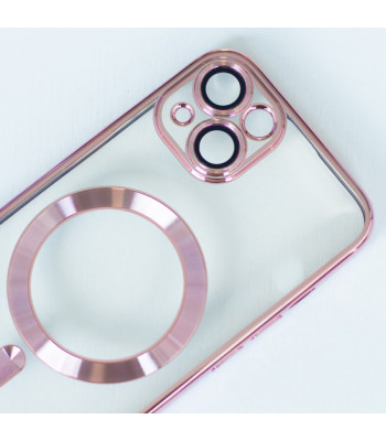 Spalva "Chrome Mag" dėklas iPhone 15 6,1 rožinio aukso spalvos