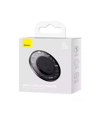 "Baseus" belaidis įkroviklis "Simple 2" 15W, juodas