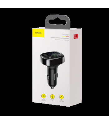 "Baseus" siųstuvas FM T formos S-09A "Bluetooth" MP3 juodas