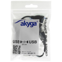 "Akyga" USB šakotuvas AK-AD-13 2.0 4 prievadai, juodas, 15 cm