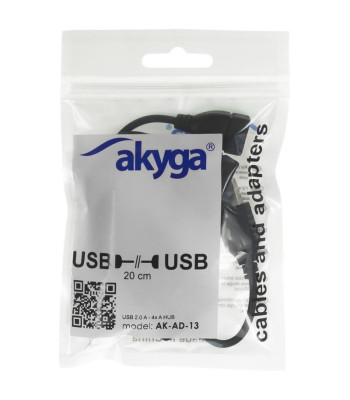 "Akyga" USB šakotuvas AK-AD-13 2.0 4 prievadai, juodas, 15 cm