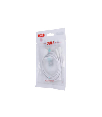 XO kabelis NB103 3in1 USB - Lightning + USB-C + microUSB 1,0 m 2,1A baltas