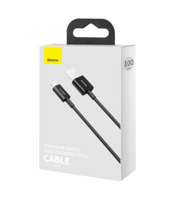 "Baseus" kabelis "Superior USB - Lightning" 1,0 m 2,4A juodas