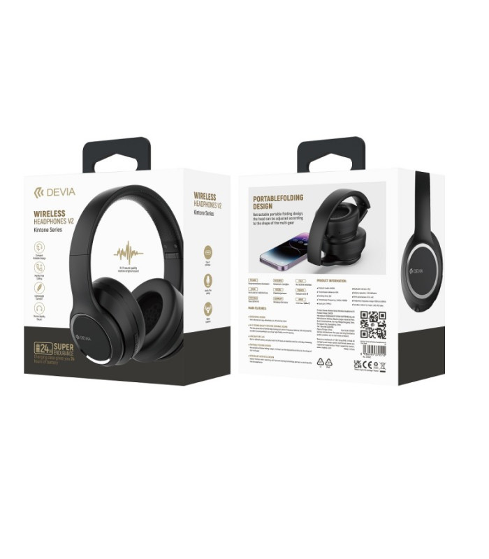 "Devia" "Bluetooth" ausinės Kintone black