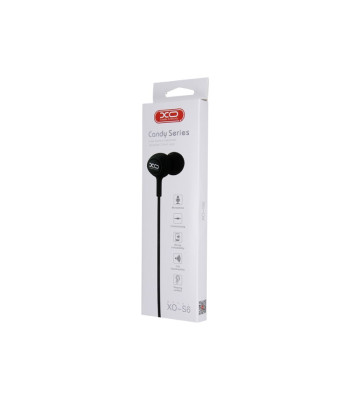 XO laidinės ausinės S6 jack 3,5 mm juodos spalvos