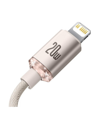 "Baseus" kabelis "Crystal Shine" USB-C - "Lightning" 1,2 m 20W rožinis