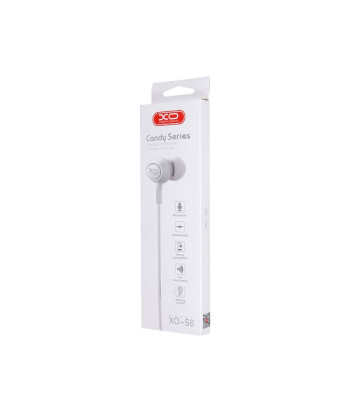 XO laidinės ausinės S6 jack 3,5 mm, baltos spalvos