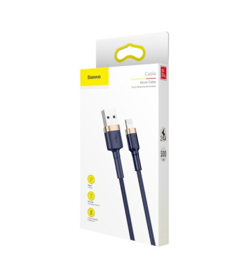 "Baseus" kabelis Cafule USB - Lightning 1,0 m 2,4A aukso-mėlynos spalvos