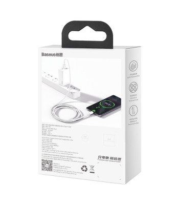 "Baseus" kabelis "Superior" USB - USB-C 1,0 m baltas 66W
