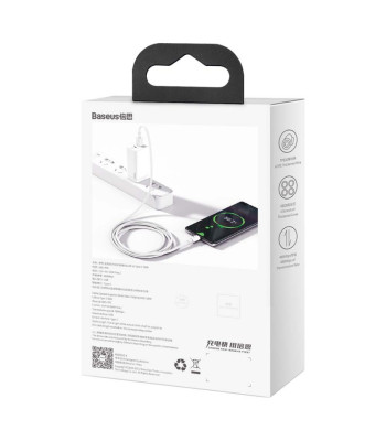 "Baseus" kabelis "Superior" USB - USB-C 2,0 m baltas 66W