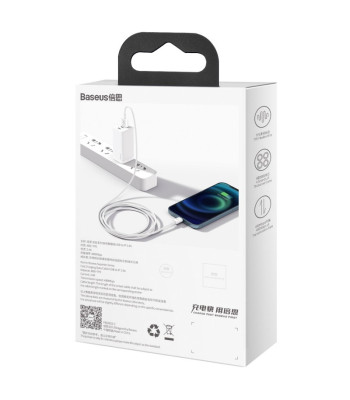 "Baseus" kabelis "Superior USB - Lightning" 1,0 m 2,4A, baltas