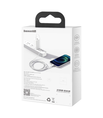"Baseus" kabelis "Superior PD" USB-C - "Lightning" 2,0 m baltas 20W