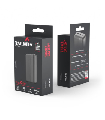 "Maxlife" maitinimo bankas MXPB-02 30000 mAh, juodas
