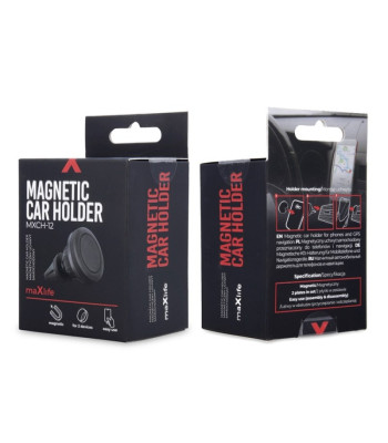 "Maxlife" automobilinis laikiklis oro ventiliacijos angai MXCH-12 magnetinis juodas