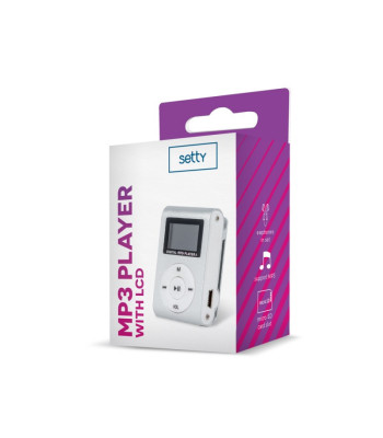 Setty MP3 su LCD ekranu + ausinės sidabro spalvos
