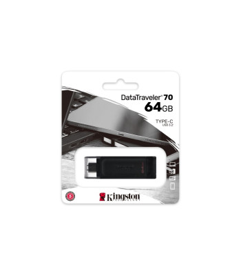 "Kingston pendrive" 64GB USB-C DT70, juodas