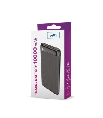"Setty" maitinimo bankas 10000 mAh LCD SPBL-10 juodas
