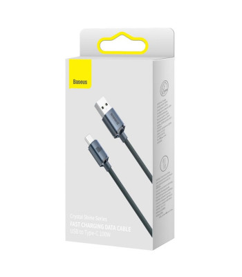 "Baseus" kabelis Crystal Shine USB - USB-C 2,0 m 100W juodas