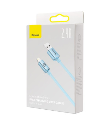 "Baseus" laidas "Crystal Shine" USB - "Lightning" 1,2 m 2,4 A dangaus mėlyna