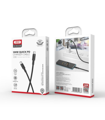 XO kabelis NB-Q199 PD USB-C - USB-C 1,5 m 100 W juodas